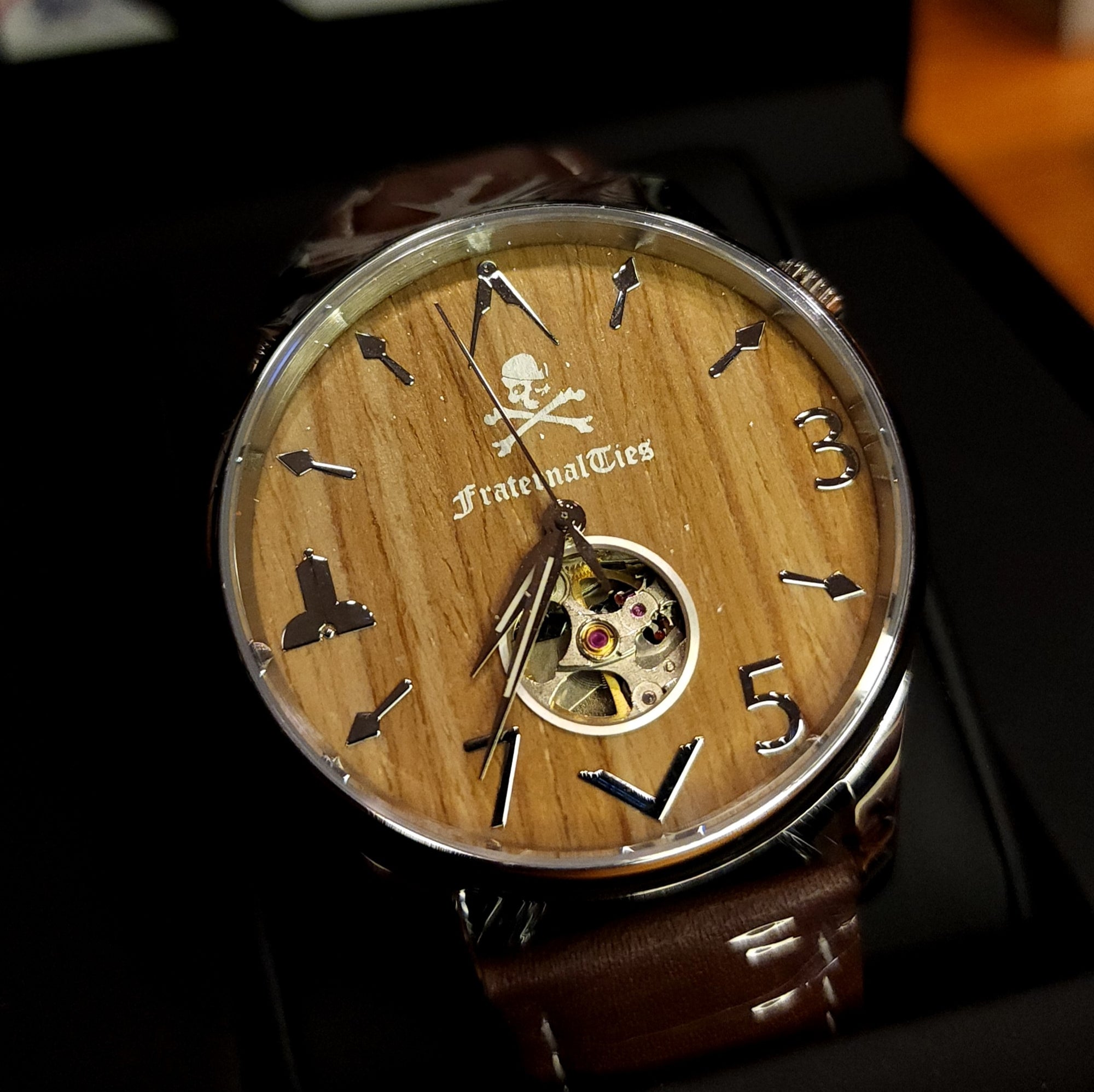 No. 96 Gethsemane FraternalTies 357 Automatic with Olive Wood Dial