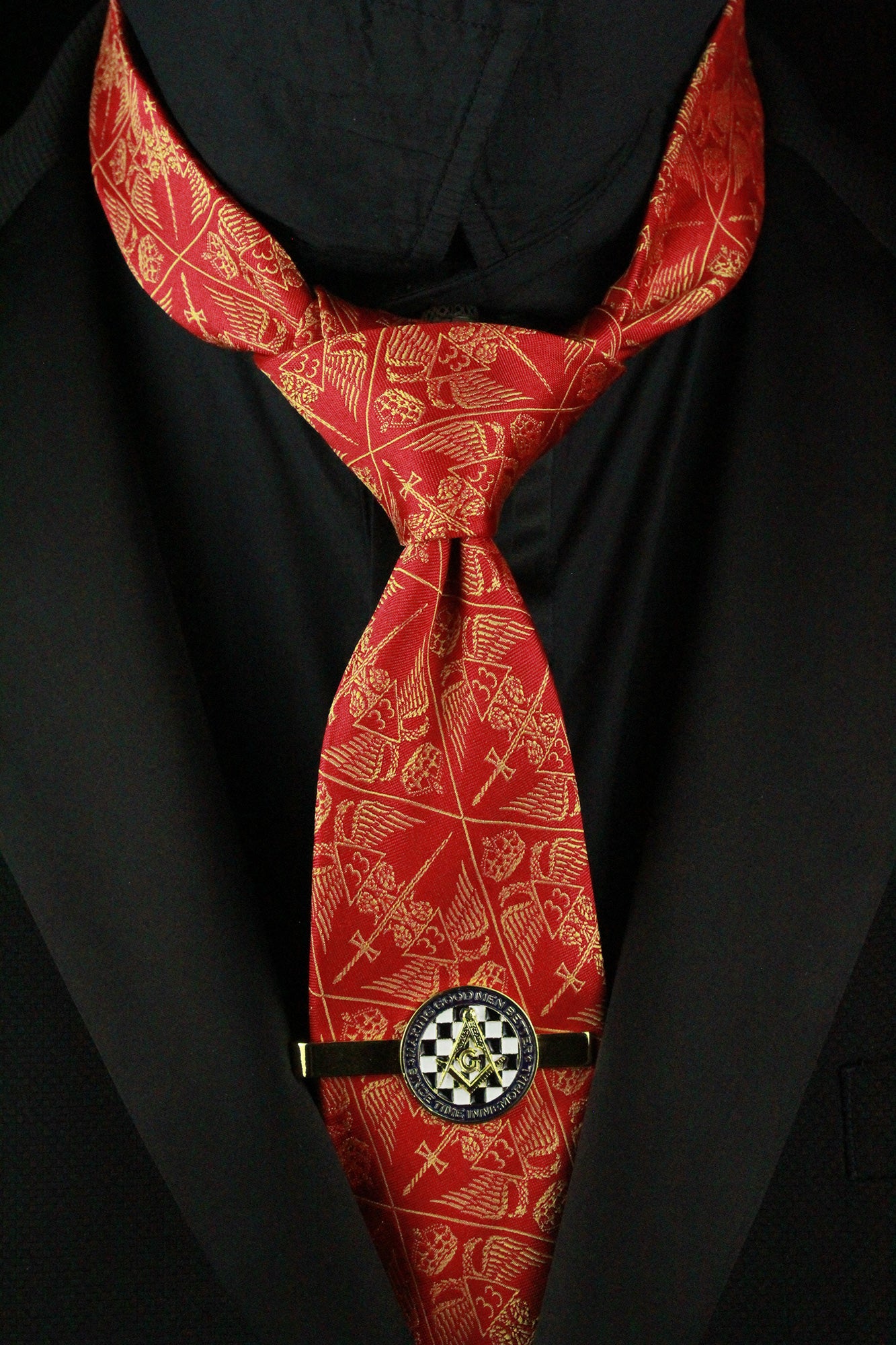 Bundle: 33rd SR Seven Fold Tie with Tie Clip