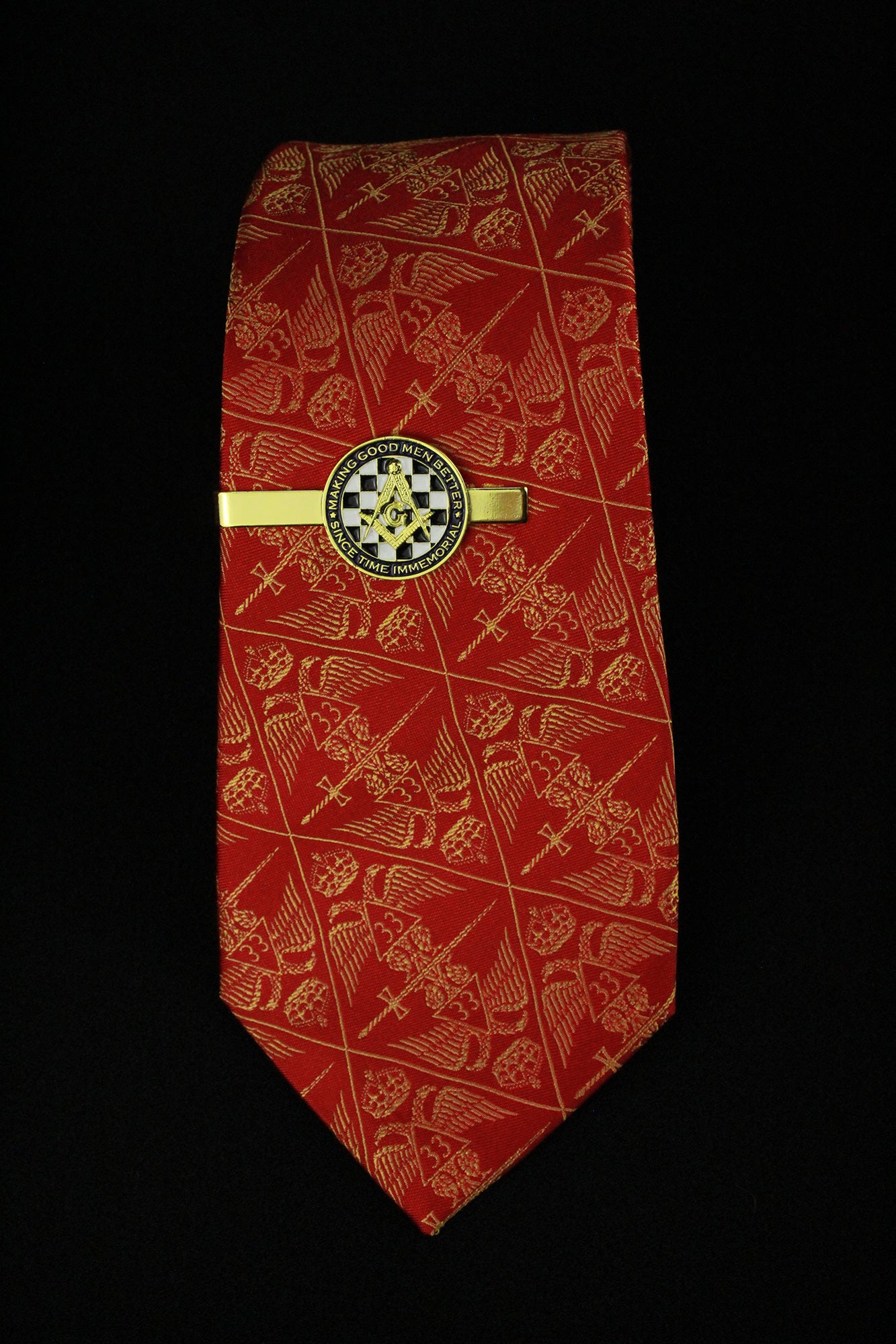 Bundle: 33rd SR Seven Fold Tie with Tie Clip