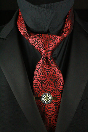 Bundle: Royal Arch Mason Crimson Tie with Tie Clip