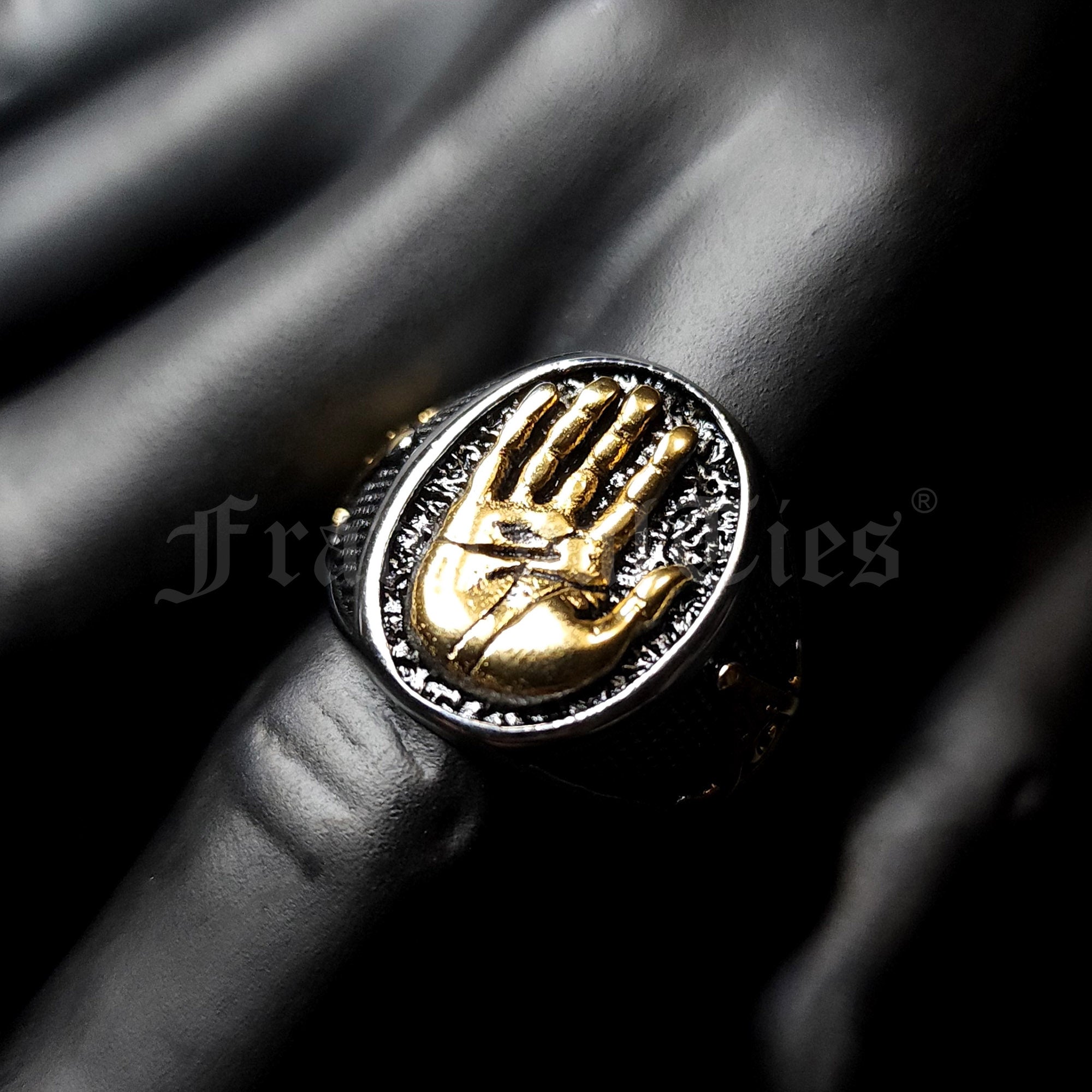Lot of Man Biker Ring - 2 Tone Stainless Steel