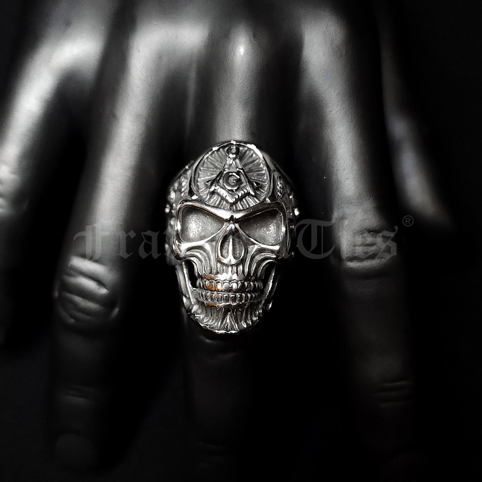 Masonic Skull Biker Ring – Stainless Steel
