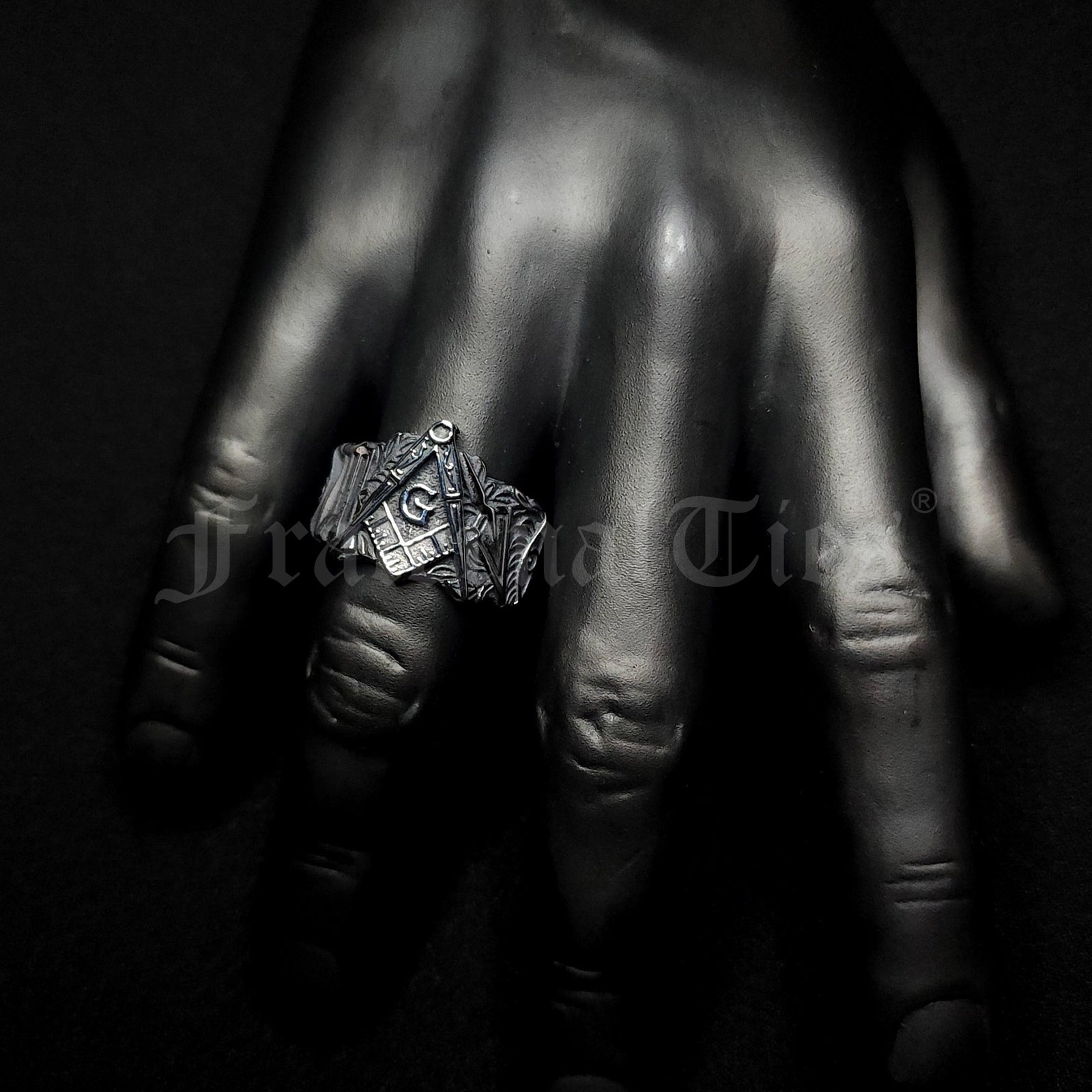 S&C and Trowel Fashion Ring - Stainless Steel