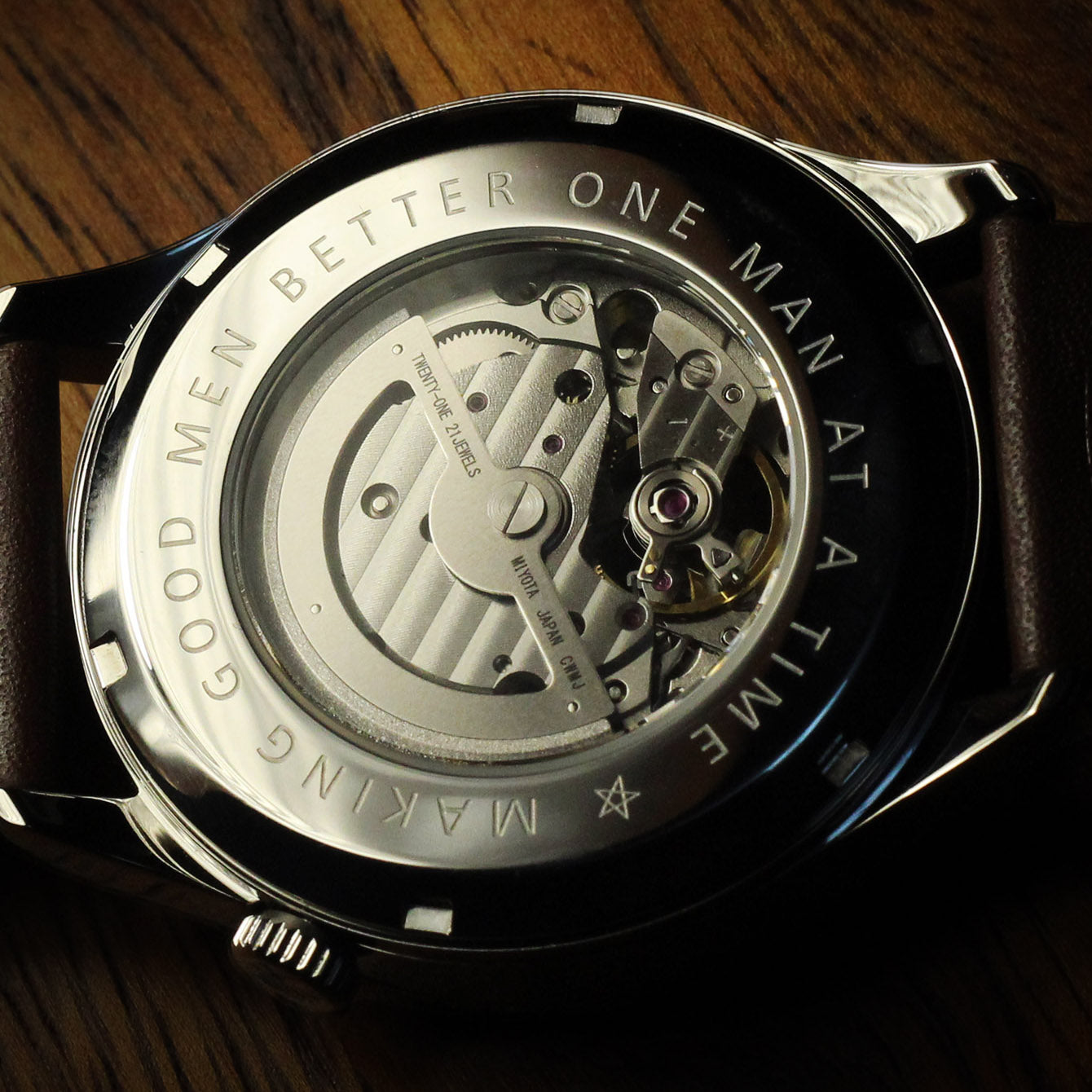 Acacia II, FraternalTies 357 Automatic Watch – Acacia Wood Dial