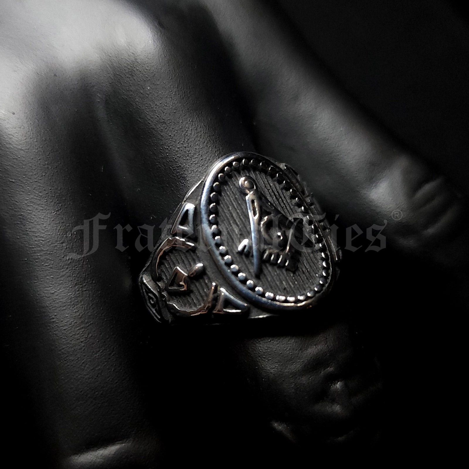 Masonic Cigar Band Ring - Stainless Steel