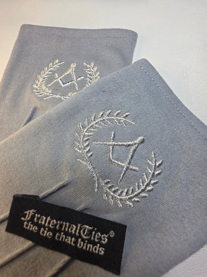 Gray Masonic Gloves for Daylight Lodge