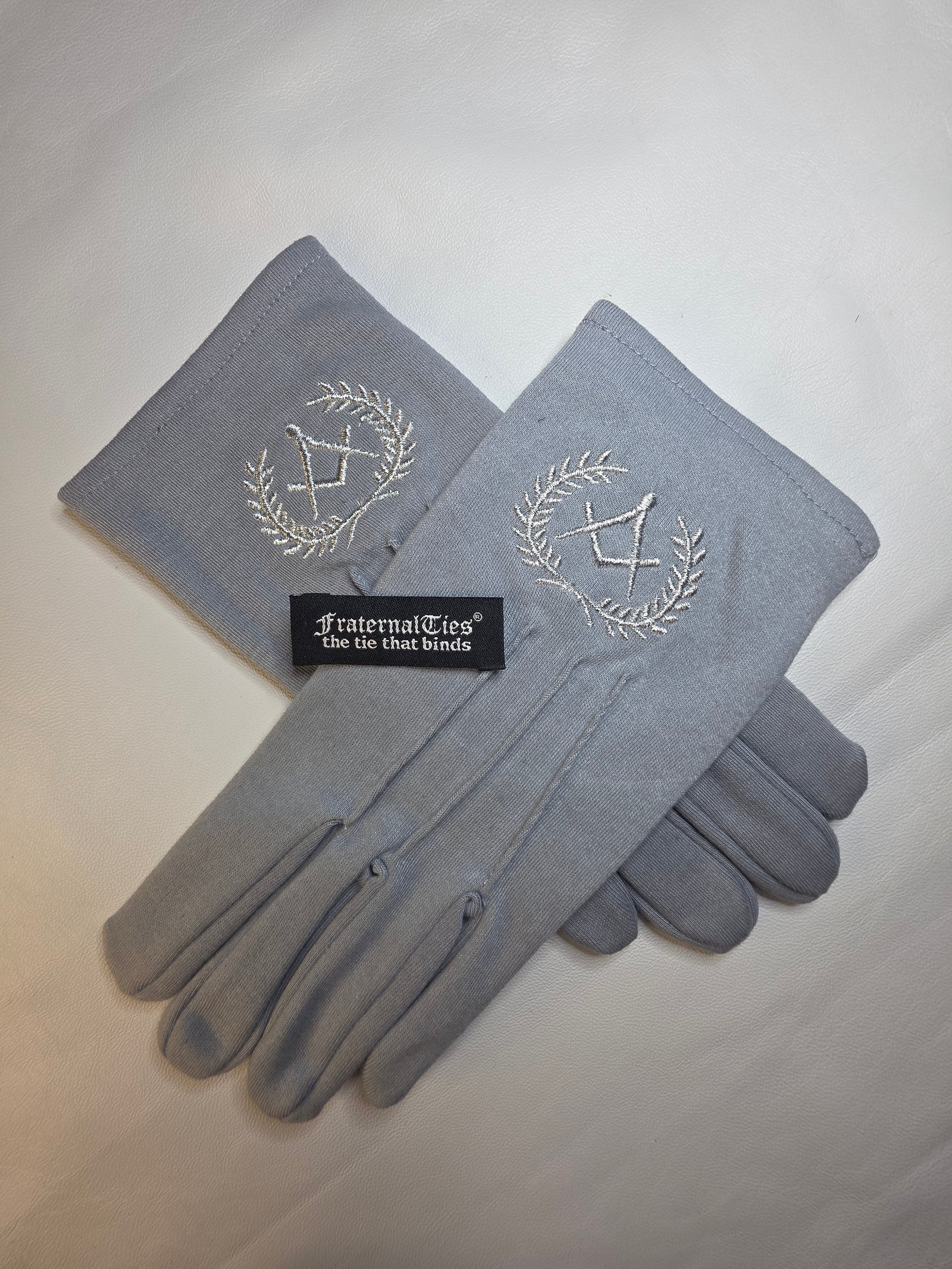 Gray Masonic Gloves for Daylight Lodge