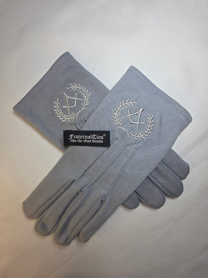 Gray Masonic Gloves for Daylight Lodge