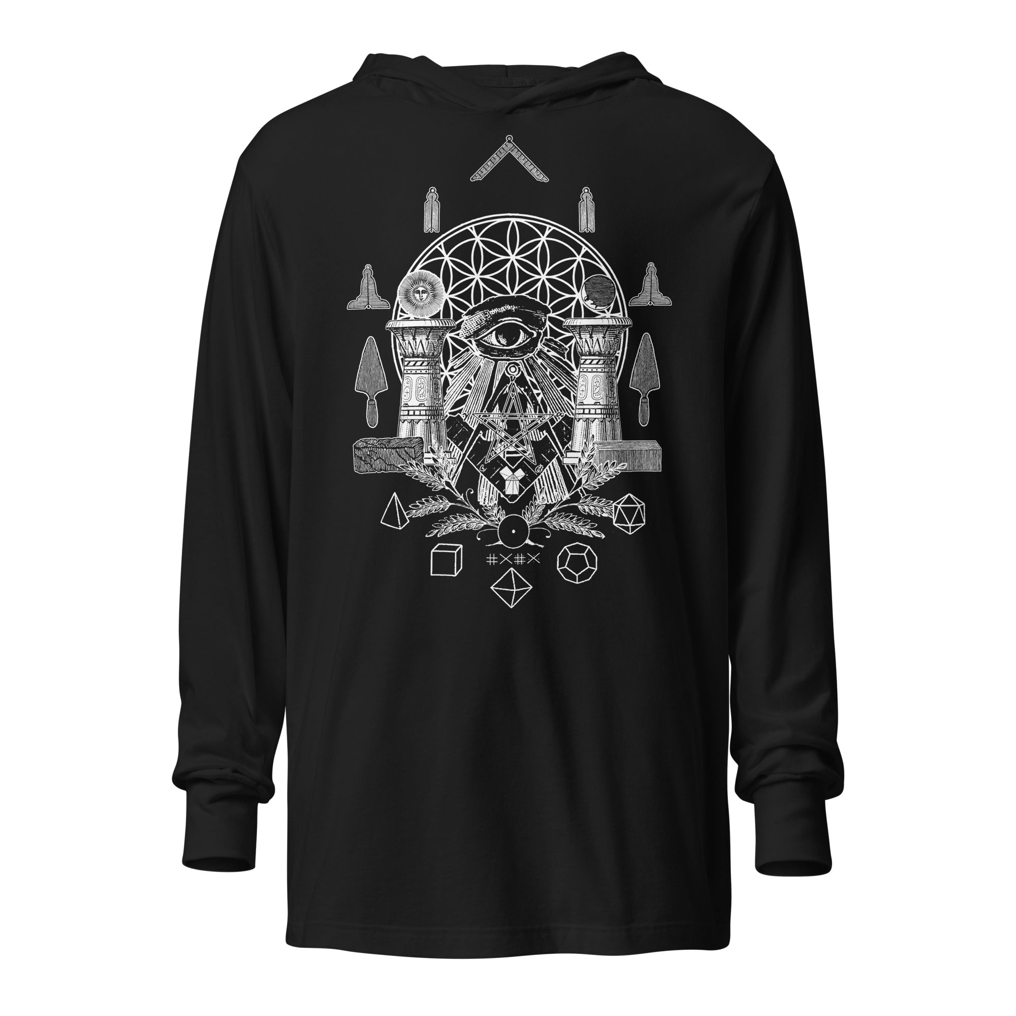Sacred Geometry Hooded long-sleeve tee
