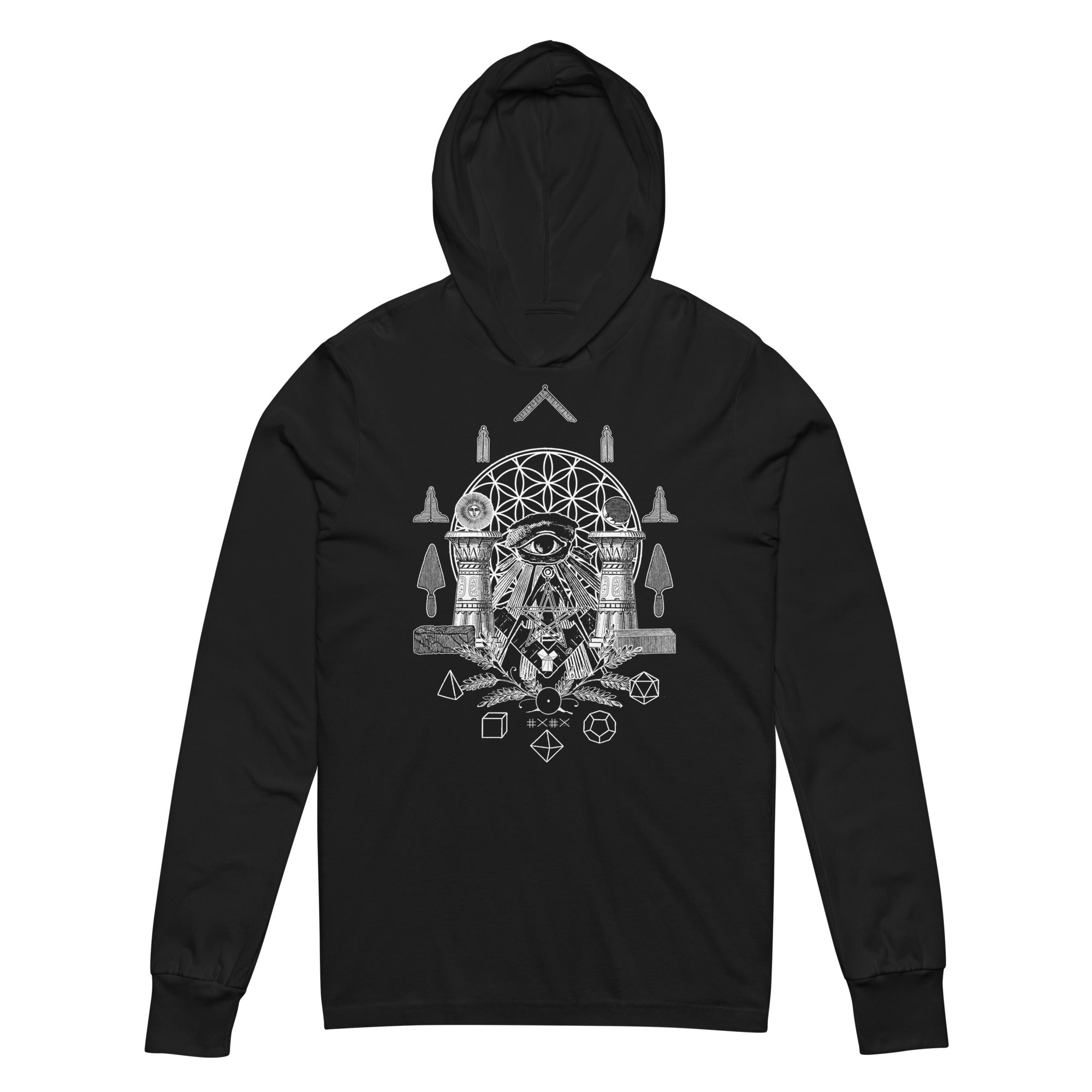 Sacred Geometry Hooded long-sleeve tee