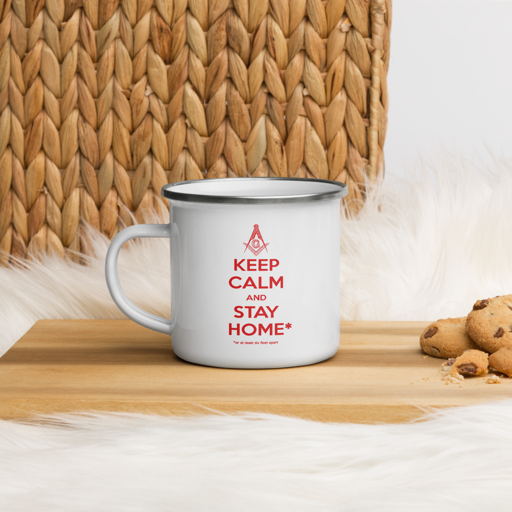 Keep Calm and Stay Home Enamel Mug - FraternalTies