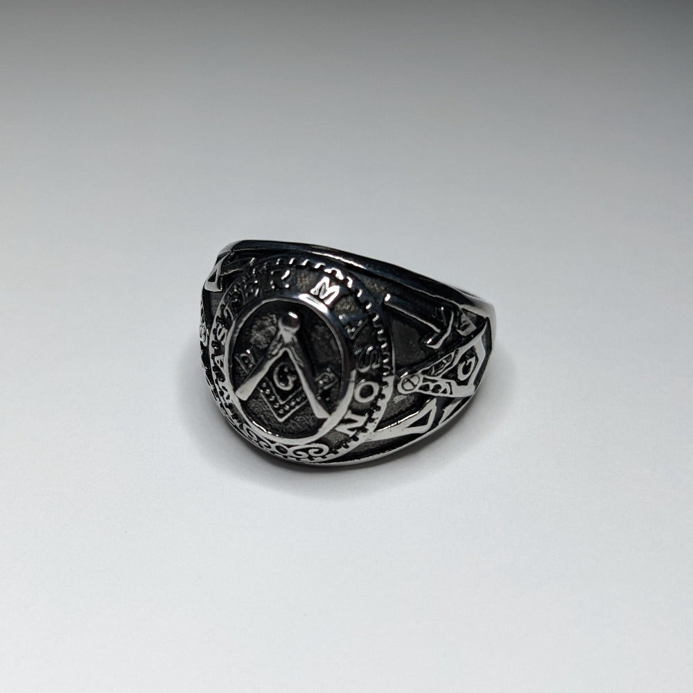 Master Mason College Ring Stainless Steel