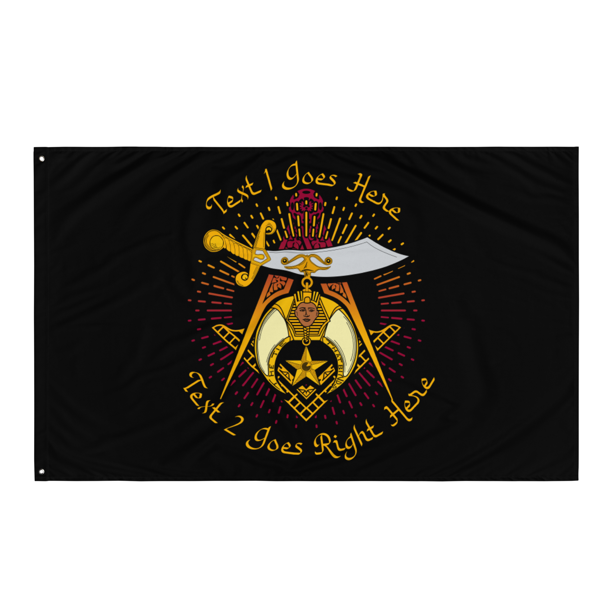 Shriners No. 5 Customizable Flag Horizontal