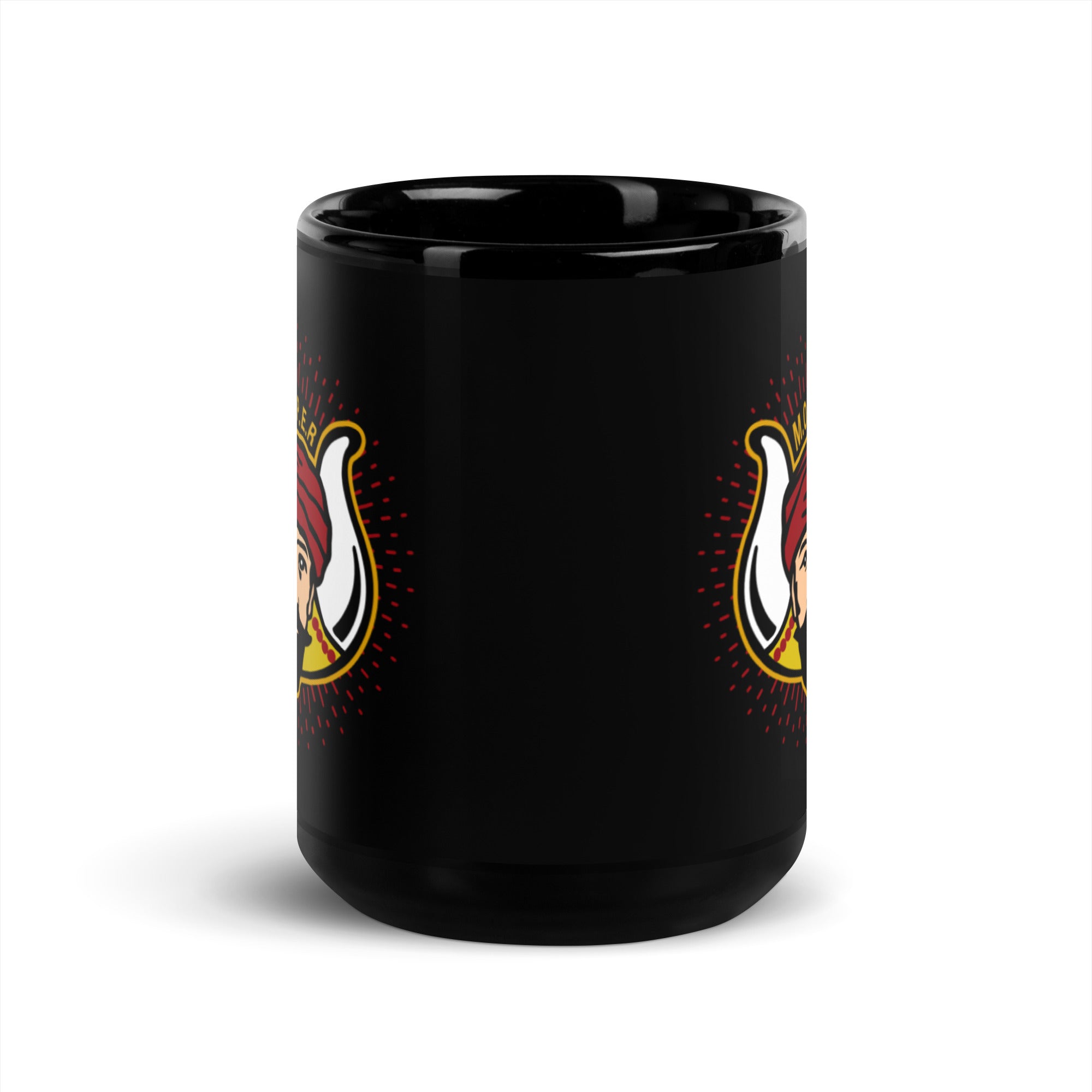 MOVPER No. 1 Black Glossy Mug