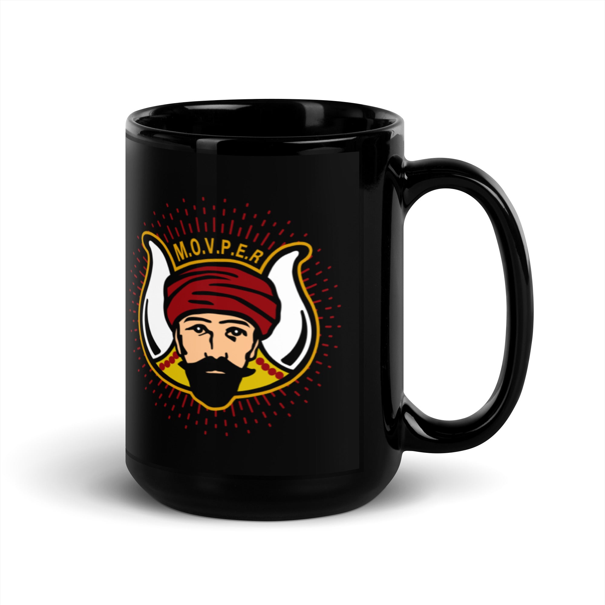 MOVPER No. 1 Black Glossy Mug