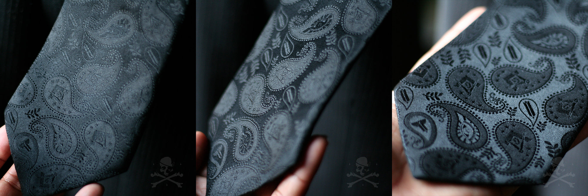 Masonic Paisley Tie - Black Edition - FraternalTies