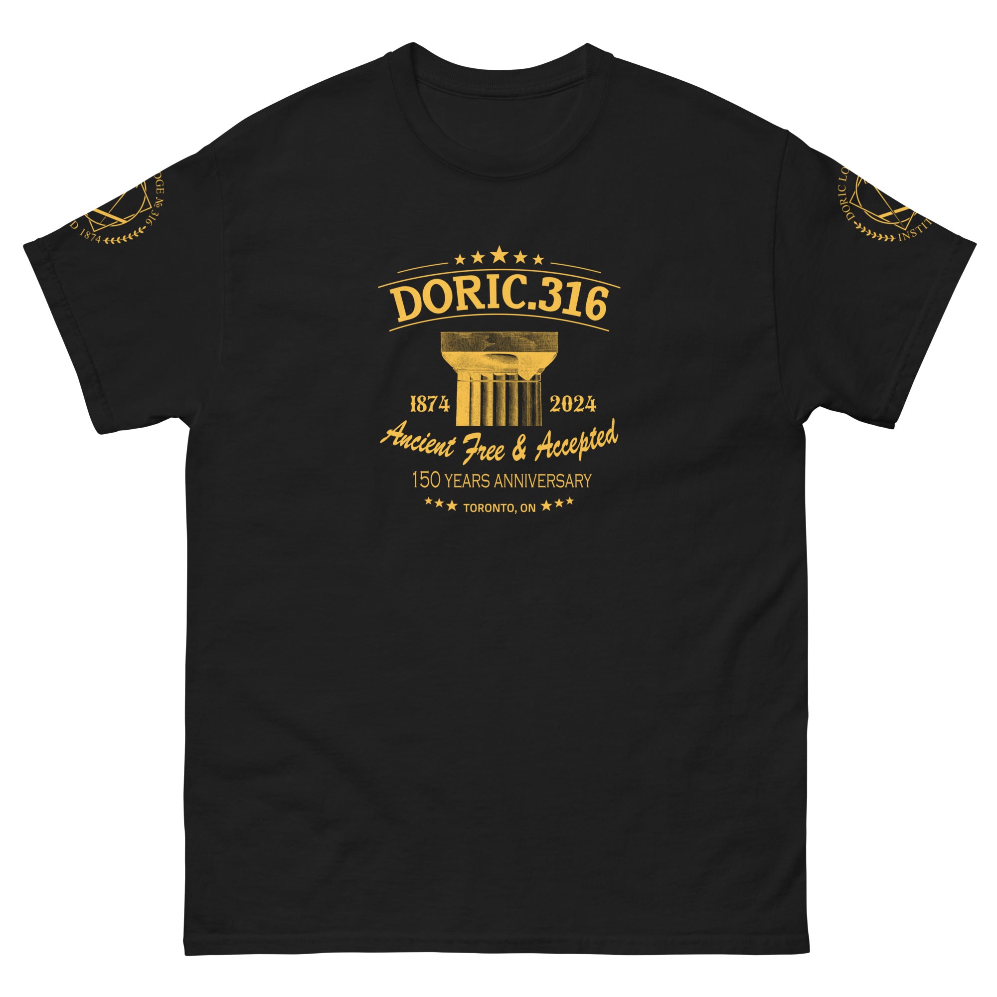 Doric 316 150th Anniversary T-shirt 4 SIDES PRINT (FRONT, BACK, SLEEVES)