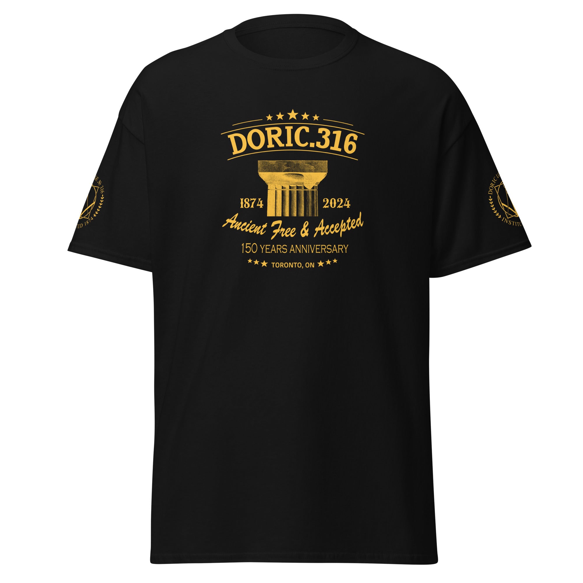 Doric 316 150th Anniversary T-shirt 4 SIDES PRINT (FRONT, BACK, SLEEVES)